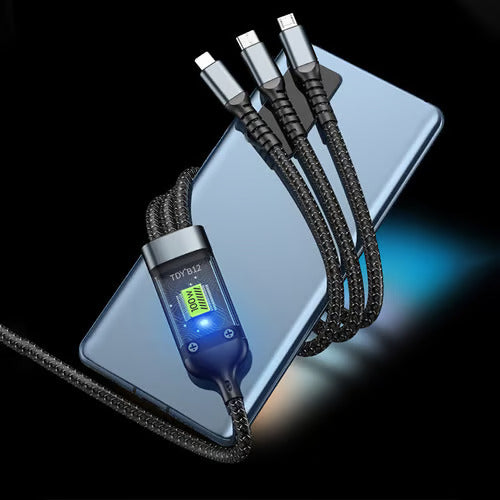 (Best Sellerš„) Transparent Luminous Super Fast Charging 3-in-1 Data Cable