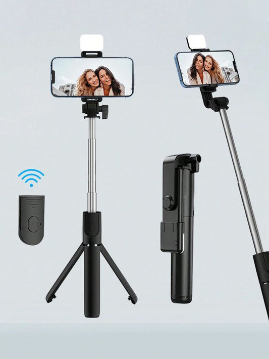 R1S 3 in 1 Selfie Stick (Light + Stand + Bluetooth Remote)