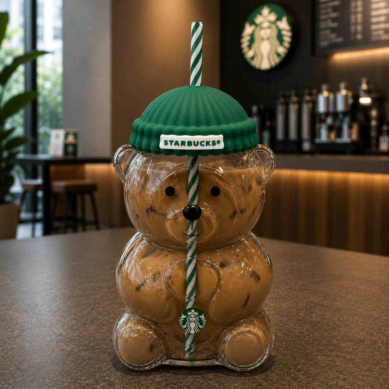 Starbcks Bear "Bearista" Glass Tumbler Cup - 20oz✨ (Limited Edition) 🧸