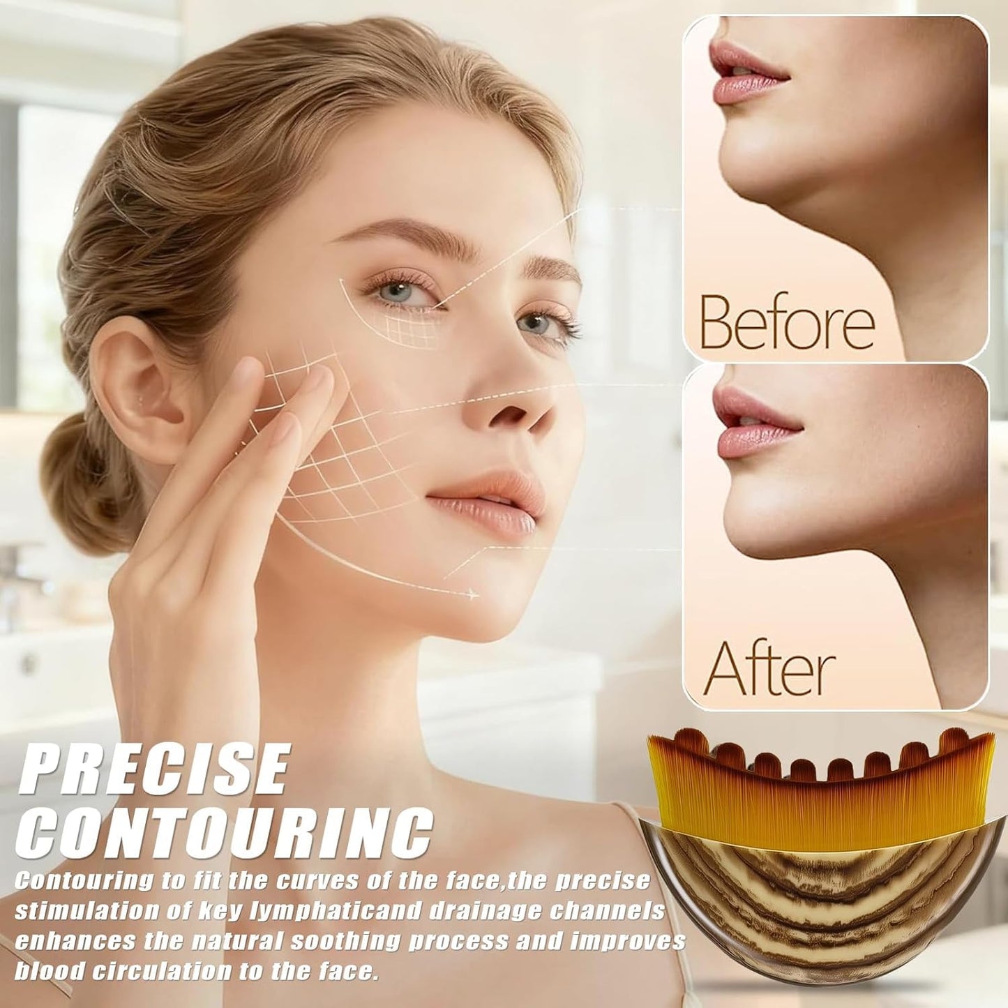 Lymphatic Sculpting Facial Brush ✨ Defined Contours & Depuffing 💆‍♀️