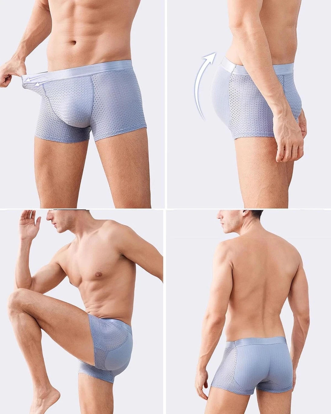 Nylon Ice Silk Breathable Men's Headbutt Padded Underwear 🔥 (Limited Stock)