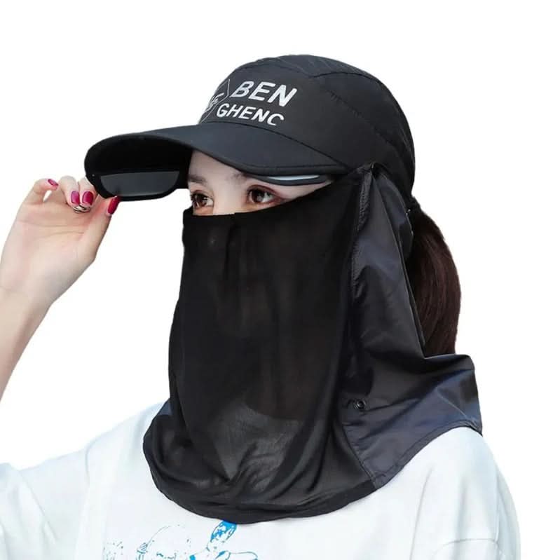 4-in-1 Extendable Brim Sun & Bug Hat – Neck Flap + Insect Veil + Face Cover, UPF Unisex Cap