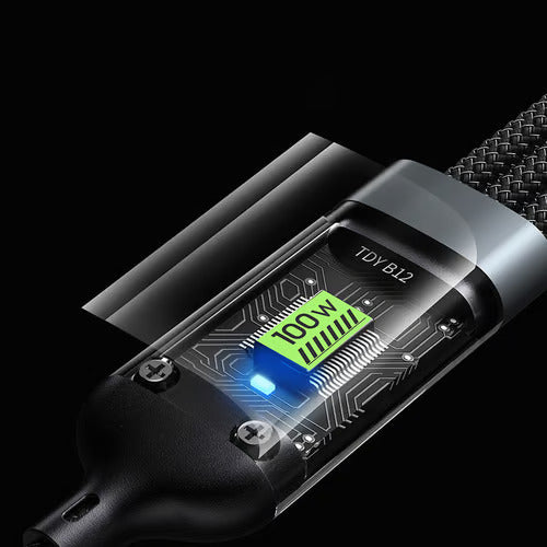 (Best Seller🔥) Transparent Luminous Super Fast Charging 3-in-1 Data Cable