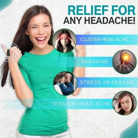 Drkowl - Natural Headache, Migraine, Tension Relief Wearable, Sugar Control Li4 Acupressure Point Clip (Regular, Black)