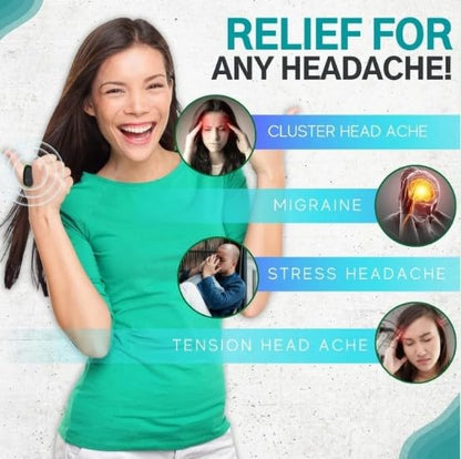 Drkowl - Natural Headache, Migraine, Tension Relief Wearable, Sugar Control Li4 Acupressure Point Clip (Regular, Black)