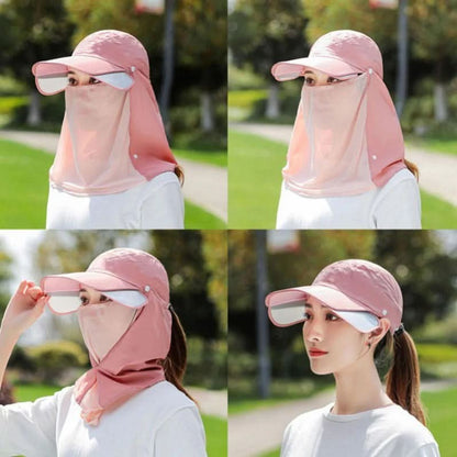 4-in-1 Extendable Brim Sun & Bug Hat – Neck Flap + Insect Veil + Face Cover, UPF Unisex Cap