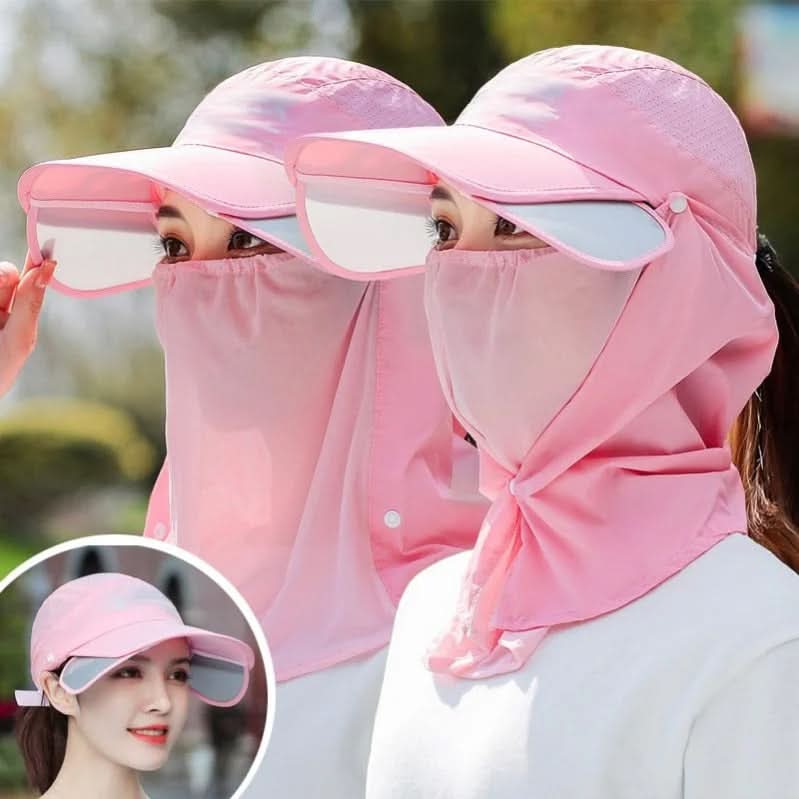 4-in-1 Extendable Brim Sun & Bug Hat – Neck Flap + Insect Veil + Face Cover, UPF Unisex Cap