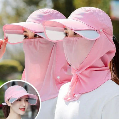 4-in-1 Extendable Brim Sun & Bug Hat – Neck Flap + Insect Veil + Face Cover, UPF Unisex Cap