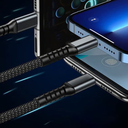 (Best Seller🔥) Transparent Luminous Super Fast Charging 3-in-1 Data Cable