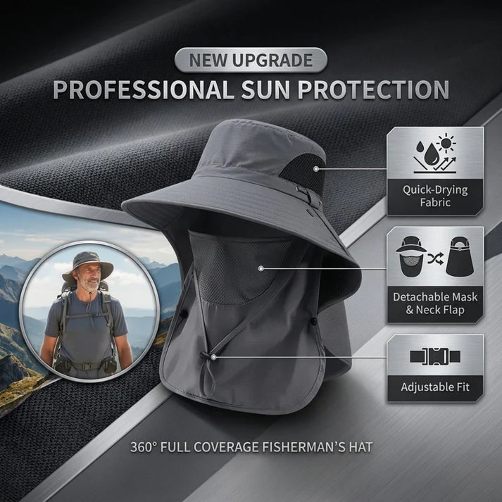 🌞Darkowl Ultimate 360° Safari Sun Hat - Sun, Heat, and Dust Protector (Adjustable & Lightweight Comfort & Unisex Fit)