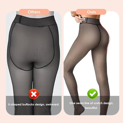 🏆 Hot Sale - 50% OFF 🔥🔥 FUR LINED SHEER TRANSLUCENT! THE ORIGINAL MAGIC FLEECE LINED STOCKINGS