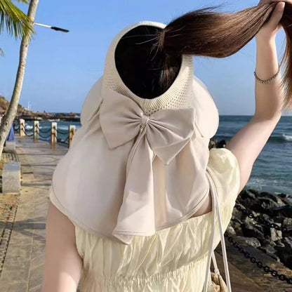 🌞 2026 summer staples 😍👒 Large brimmed, hollow sun hat with removable neck scarf